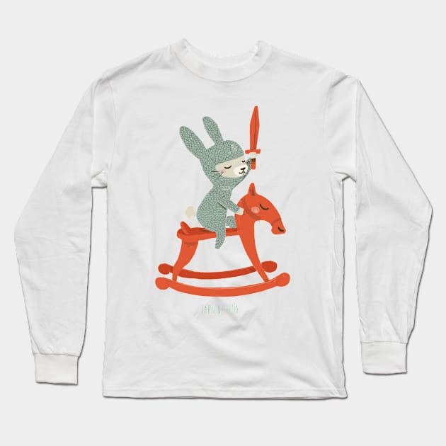 Knight Rabbit Long Sleeve T-Shirt by BabyKarot